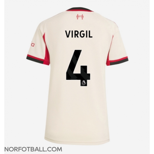 Billige Fotballdrakt Liverpool Virgil van Dijk #4 Replika Bortedrakt Dame 2025-26 Kortermet Billige Fotballdrakt Liverpool Virgil van Dijk #4 Replika Bortedrakt Dame 2025-26 Kortermet